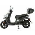 thumbnail image 3 of Trailmaster Trophy 50cc Scooter/Moped, Automatic CVT, Electric & Kick Start, 12-inch Aluminum Rims, Optional Color-Matched Locking Trunk (Pre-Assembled, Black), 3 of 6
