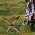 thumbnail image 4 of Canvas Camping Triangle Stool Cloth Camping Triangle Stool Cloth Travel Hiking Gardening Backpacking Brown, 4 of 9