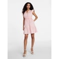 thumbnail image 3 of Time and Tru Women's Cotton Flutter Sleeve Mini Dress, Sizes XS-XXXL, 3 of 6