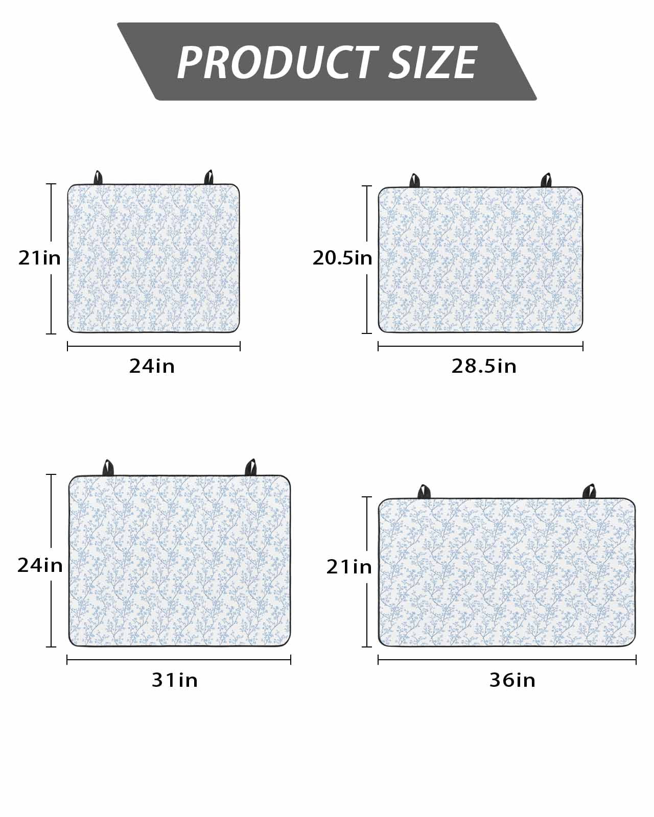 Stove Top Covers for Electric Stove, Blue Spring Floral Glass Stovetop Cover Protector, Summer Botanical Watercolor Induction Cooktop Protector Oven Mat for Kitchen Countertop 24"x21"