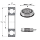 thumbnail image 4 of Rodamientos de bolas de ranura profunda Unique Bargains 62/22NR2RS 22x50x14mm P0 con doble sello de goma lubricados 1Pc para ruedas de coche, scooter, patineta, tono plateado negro universal, 4 of 6
