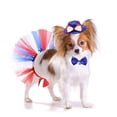 thumbnail image 4 of opvise 1 Set Pet Patriotic Costume Soft Comfortable Eye-catching Independence Day Mesh Tutu Skirt Hat Collar Set Festival Supply A, 4 of 7
