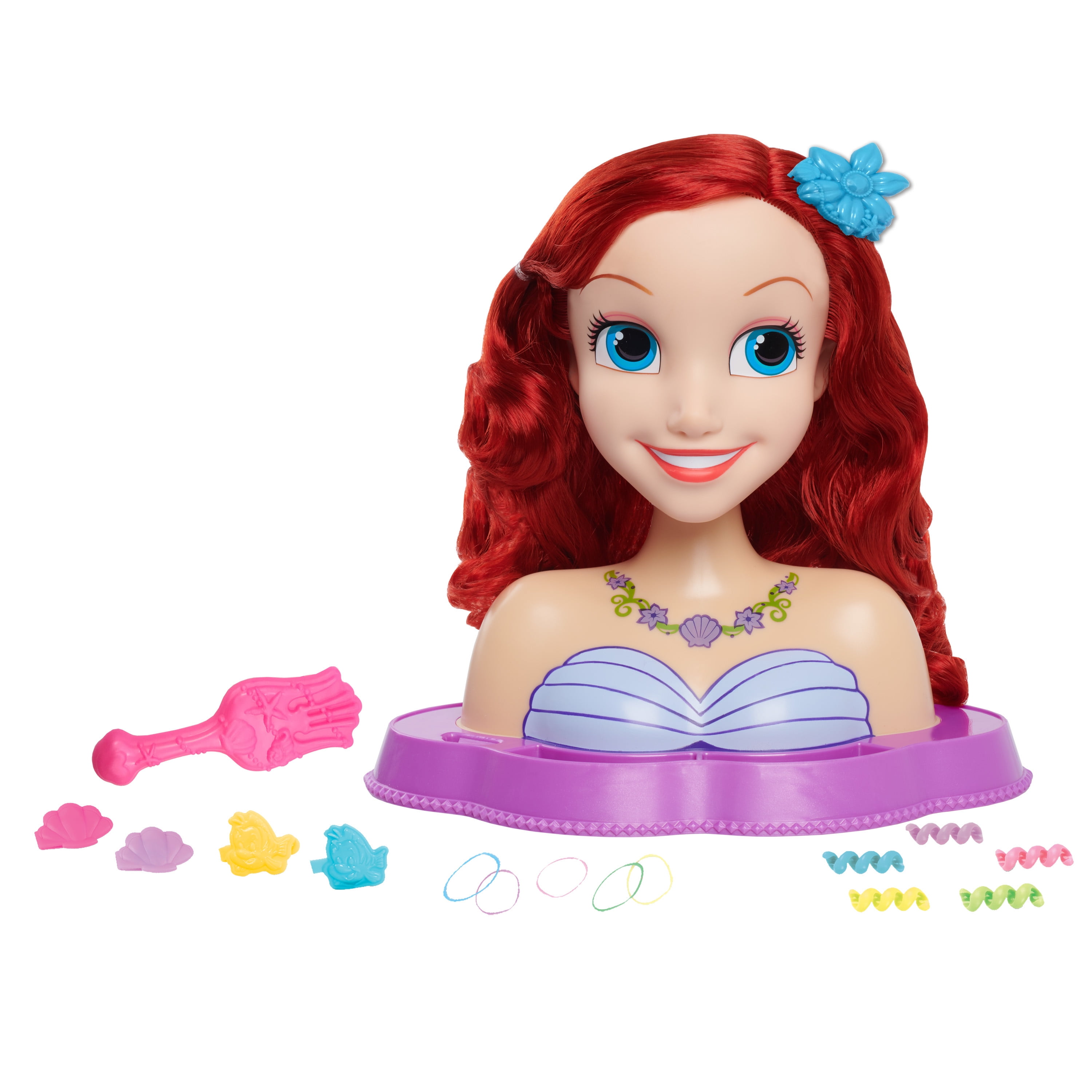Disney Princess Ariel Styling Head, Red Hair, 17 Piece Pretend Play Set,  The Little Mermaid, Officially Licensed Kids Toys for Ages 3 Up, Gifts and  Presents 