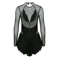 thumbnail image 7 of iEFiEL Womens Long Sleeve Ballet Dance Skirted Leotard Rhinestone Skating Dress Costume, 7 of 7