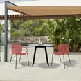 thumbnail image 3 of Sydney and Snack 3 Piece Outdoor Patio 36" Dining Set in Black Eucalyptus Wood and Brick Red Rope, 3 of 7