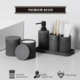 thumbnail image 4 of Bathroom Accessory Set - 6 Pieces Bathroom Accessories Set Complete with Soap Dispenser, Toothbrush Holders, Tumbler, Vanity Tray and 2 Qtip Holder for Home Organizer and Decor, Dark Grey, 4 of 18