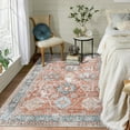 thumbnail image 3 of ZACOO 9' x 12' Large Area Rug for Living Room Bedroom Vintage Boho Rug Non-Slip Soft Foldable Accent Rug for Bedroom Office Dining Room, Terracotta, 3 of 9
