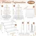 thumbnail image 2 of 19 Pcs Cupcake Stand Holder, Dessert Table Display Set, Tiered Cupcake Holders Cake Serving Tray and Cake Clips for Christmas Tea Party Wedding Baby Shower Decorations(White and Gold), 2 of 14