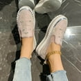thumbnail image 6 of uvwlwu Women's Casual Shoes Fashion Breathable Mesh Rhinestone Decorated Platform Sneakers Comfortable On Walking Shoes For Women(Pink,8.5), 6 of 9
