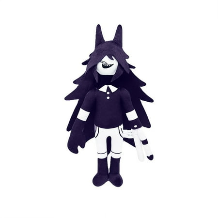 QITOWM Cute Fundamental Game Peripherals Soft and Cuddly Black and White Cartoon-Inspired Wolf Plush Toy Perfect Gift for Game Lovers and Collectors 14 Inches Stuffed Plush Dolls