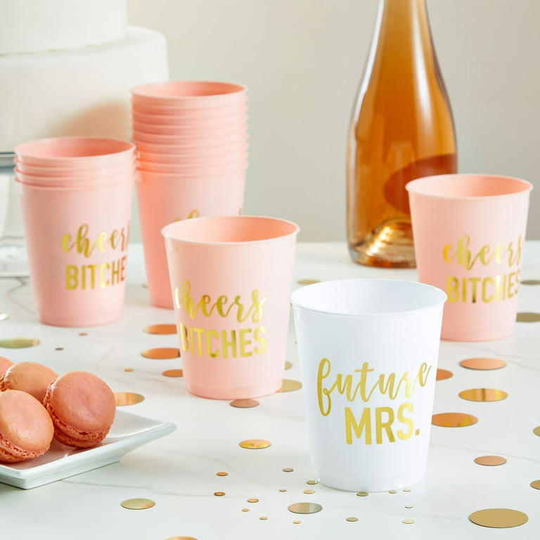 16-Pack Bachelorette Party Cups, Reusable Bride and Bridesmaid Cups for  Bridal Shower Party, Bachelorette Favors and Bridesmaid Gifts, Future Mrs +