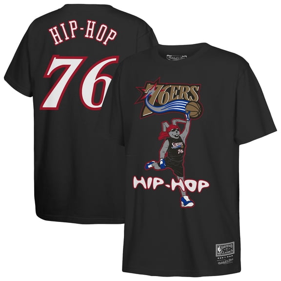 Youth Mitchell & Ness  Black Philadelphia 76ers Hip Hop T-Shirt