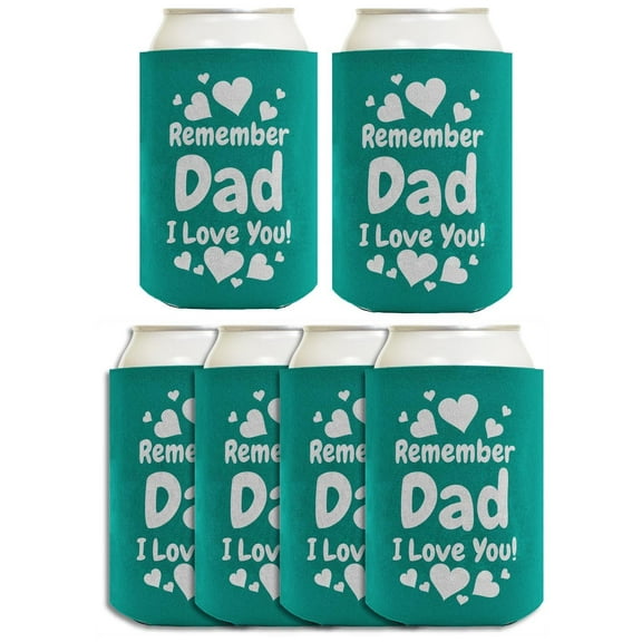 Dad Gifts From Daughter Remember Dad I Love You 6-Pack Can Drink Sleeves