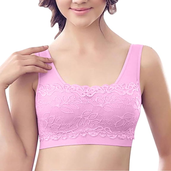 XFLWAM Bra for Women Sexy Full Cover Wireless Sleep Bras Embroidery Push Up Comfort Support Sport Underwear Everyday Bralette