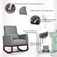 thumbnail image 4 of Patiojoy 2-in-1 Upholstered Rocking Chair with Wood Leg & Pillow Relax Sofa Chair Dark Gray, 4 of 10