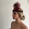 thumbnail image 4 of Diadema Estilo Flapper De Plumas De Vino, Tocado Elástico De Los Años 20, Tocado Charleston Sunnimix Diadema Flapper mujer, 4 of 8