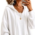 thumbnail image 5 of Lenpel Oversized Sweatshirts for Women Fall Trendy Drawstring Casual Loose Hoodies Comfy Long Sleeve Warm Pullover Tops(White,X-Large), 5 of 5