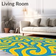 thumbnail image 2 of ODIKA 2'x3' Machine Washable Non-Slip Area Rug, Ocean Wave Spiral Shell Bath High Traffic Rug, Yellow, 703297, 2 of 7