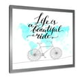 thumbnail image 2 of Designart 'Life Is A Beautiful Ride With Bicycle' Traditional Framed Art Print, 2 of 4