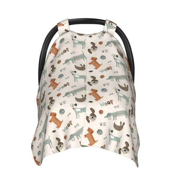 Car Seat Cover Baby - Dog ball bird woof Breathable Infant Car Seat Cover for Baby Carseat, Lightweight Comfort Baby Essentials Must Haves Newborn Stuff for Girl Boy