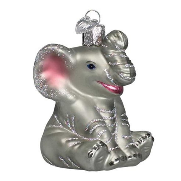 Old World Christmas Little Elephant - One Ornament 3 Inch, Glass - Strength Wisdom Prosperity 12157