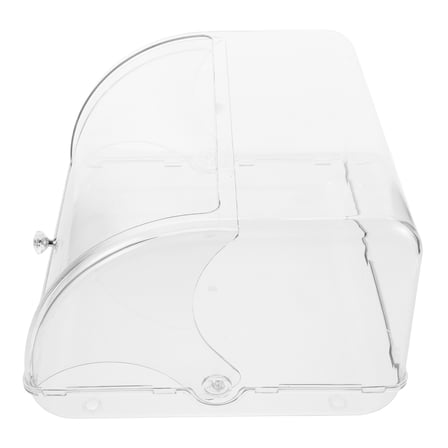 COSMOBETTY 1Pcs Airtight Bread Box for Kitchen Counter Transparent Plastic with Rolltop Lid