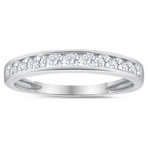 1/2 Carat TW Women's Diamond Channel Wedding Band in 10k White Gold (G-H Color, I1-I2 Clarity)