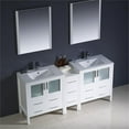 thumbnail image 3 of Fresca Torino 72" White Modern Double Sink Bathroom Vanity with Side Cabinet & Integrated Sinks, 3 of 5