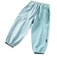 thumbnail image 2 of NAISIBABY Pants for Girls, Elastic Waist Loose Fashion with Pockets Cotton Casual Jogger Trousers Blue 10T, 2 of 5