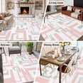thumbnail image 5 of Non-Slip Rug Pad Rugs Modern Pink Gray Stripe Lines Rectangle Area Rugs 5x7Ft Soft Carpet Pads for Living Room Kids Room, Abstract Geometric Art, 5 of 9