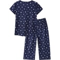 thumbnail image 2 of Women's Capri Pajama Sets Plus Size Sleepwear 2 Piece Ladies Sleep Set,Blue-star, 2 of 5