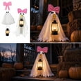 thumbnail image 3 of Halloween Statue Dress Up Kit, Porch Goose Clothes, Porch Goose Outfits, Halloween Porch Goose Outfit with Classic Friendly Ghost Silhouette, Large Pink Bow and Hangable, 3 of 5