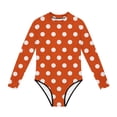 thumbnail image 3 of Swimsuit for Girls, Long Sleeve One Piece Rashguard, Solid Color Beach Vacation Swimsuit for Kids 2-13 Years, 3 of 7