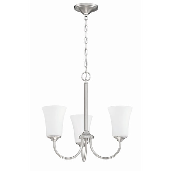 50423-BNK-WG Craftmade Lighting Gwyneth - Three Light Chandelier in Traditional Style - 20 inches wide by 18.5 inches high-Brushed Polished Nickel