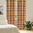 thumbnail image 2 of Ambesonne Abstract Window Curtains, Geometric Bohemian Motifs, Each 28" W x 84" L, Seafoam Orange Indigo, 2 of 4