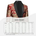thumbnail image 4 of Men's 2 Piece Red Gold Jacquard Suits One Button Slim Fit Shawl Collar Party Prom Tuxedo, 4 of 7