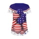 thumbnail image 5 of Camiseta de manga corta con cuello redondo y estampado informal de moda del Día de la Independencia para mujer Fridja hjk4089, 5 of 5
