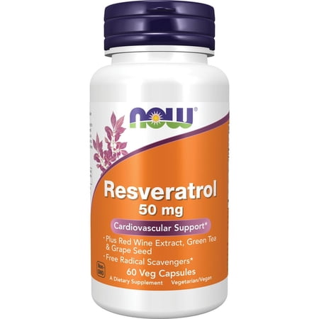Natural Resveratrol, 50 mg, 60 Veg Capsules, NOW Foods