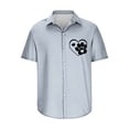 thumbnail image 4 of Camiseta Casual con Botón de Solapa de Color Sólido de Manga Corta para Hombres, Camiseta Ligera para Fiesta, Trabajo, Viajes Y Primavera Verano, 4 of 5
