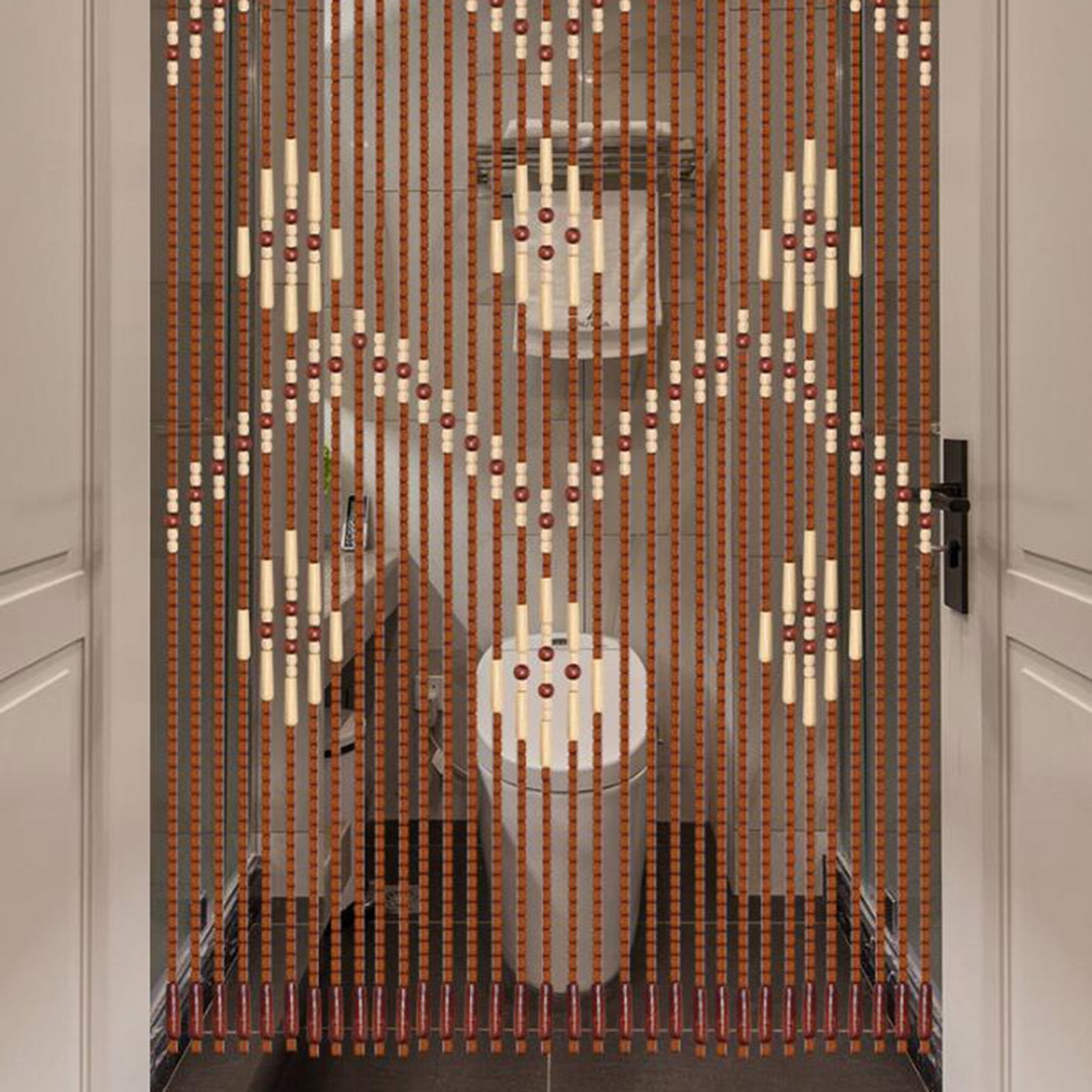Bamboo Beaded Curtain for Door Doorway,Window Hanging Room Divider,Boho Rustic Home Decor,Hanging Wood Beaded Curtain for Doorways for Home Decor