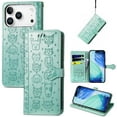 thumbnail image 2 of Funda Cartera FOXDOCK para iPhone 17 Pro , Flip PU con Relieve de Gatos y Perros, Tarjetero y Soporte, 2 of 6