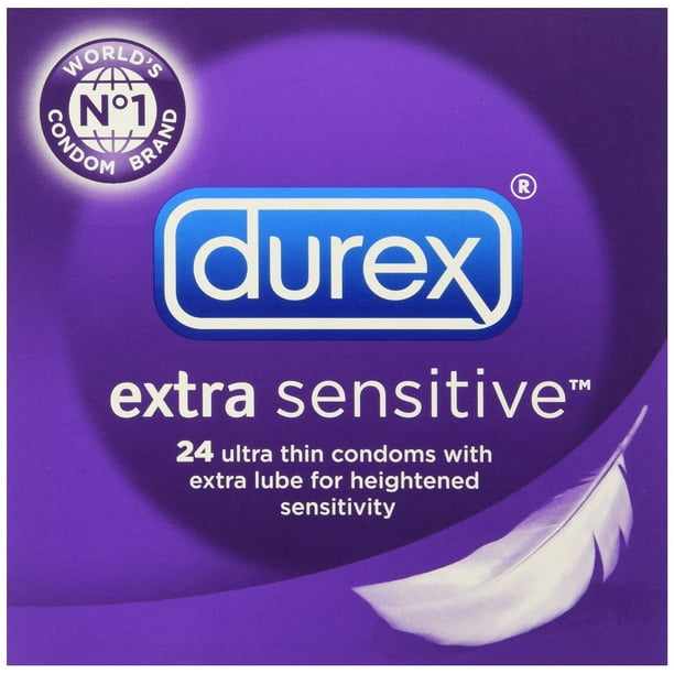 3 Pack DUREX EXTRA SENSITIVE 24 ULTRA THIN CONDOMS Ea with EXTRA LUBE