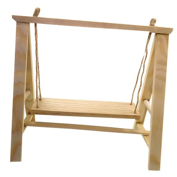 WORGEOUS 1Pc Mini DIY Swing Ornament Exquisite Outdoor Garden Furniture Set Creative Wooden Household Decor (Wooden Lubricious)