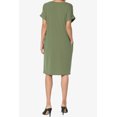thumbnail image 2 of TheMogan Robe T-Shirt à Manches Courtes Col en V avec Poche pour Femmes P-3X, 2 of 6