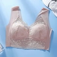 thumbnail image 5 of Loopsun Womens Bras Plus Size, Bras for Women, Women's Solid Back Buckle Lace Underwear Thin Daily Bra Pink XL, 5 of 5