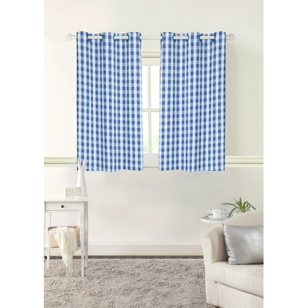 - Mainstays Room Darkening Gingham Single Panel Window Curtain