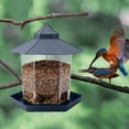 thumbnail image 3 of Alimentador,Comedero para pájaros colgante Gazebo comederos para pájaros salvajes en forma de hexágo Abody Gris, 3 of 4