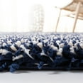 thumbnail image 5 of SAFAVIEH Hudson Jaden Striped Shag Area Rug, Navy/Ivory, 4' x 4' Square, 5 of 5