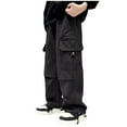 thumbnail image 1 of DXOUPM Boys Pants Drawstring Loose Straight Trousers Casual Lightweight Sweatpants with Pocket, 1 of 4