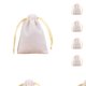 thumbnail image 1 of Minnieouse Bolsa para joyería Bolsas con cordón Anillos Embalaje Exhibición Artesanías Titular Regalos de boda Bolsas dibujables Beige-7 Beige-7*9 10piezas, 1 of 3